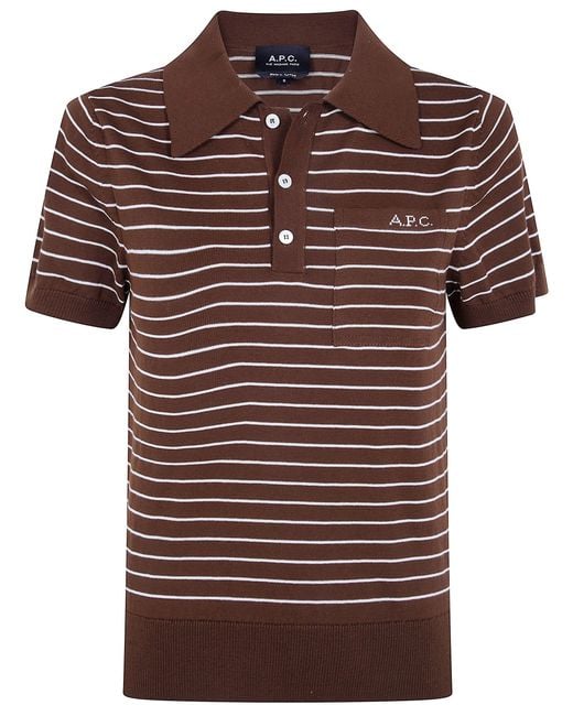 A.P.C. Brown A. P.C. Polo Shirt 100% Cotton "Aline"