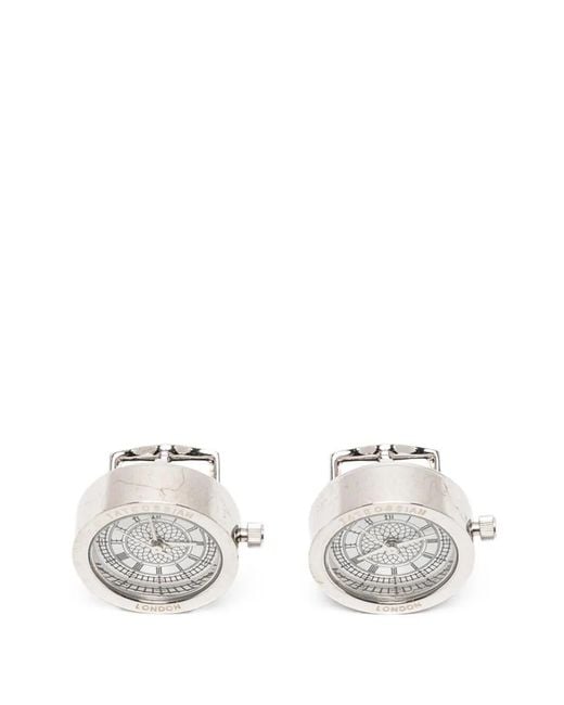 Tateossian White "Big Ben Watch" Cufflinks for men