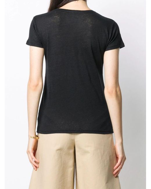 Majestic Black Short Sleeve Round Neck T-shirt