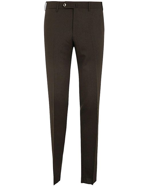 PT01 Gray Superlight Deluxe Wool Slim Flat Front Pants for men