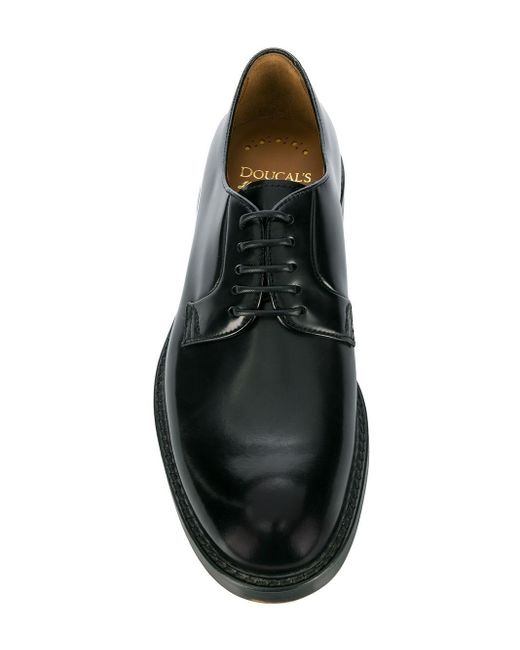 Doucal's Black Horse Derby Shoes for men