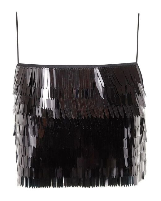 Self-Portrait Black Sequin Top