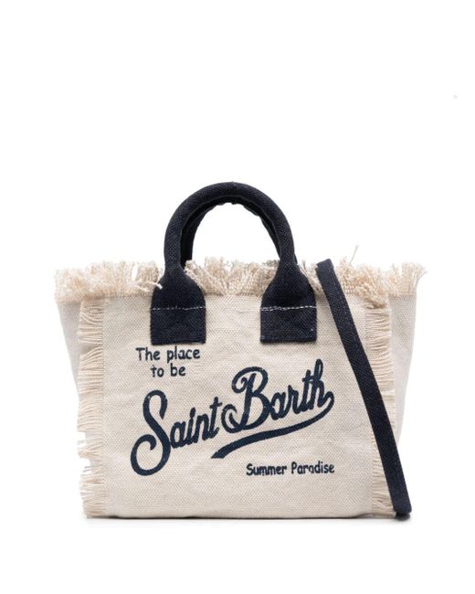 Mc2 Saint Barth White Vanity Canvas Beach Bag