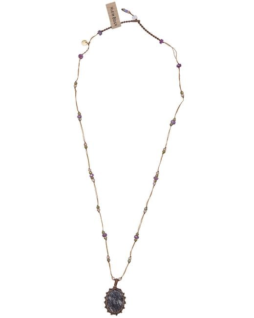 Sharing Black Short "Tibetan Vvv Rutile" Pendant Necklace