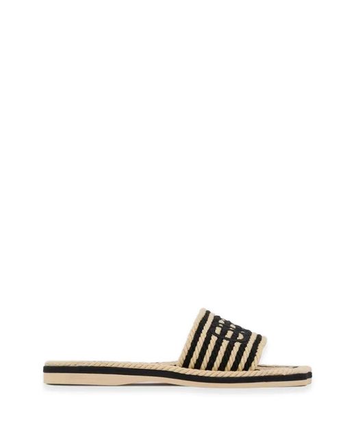 Chloé White Sand Flat Sandals