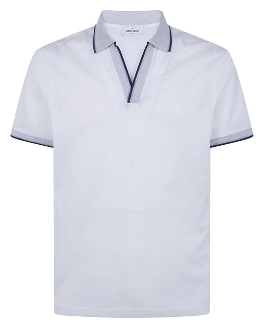 Gran Sasso Blue Tennis Skipper Short Sleeves Polo Shirt for men