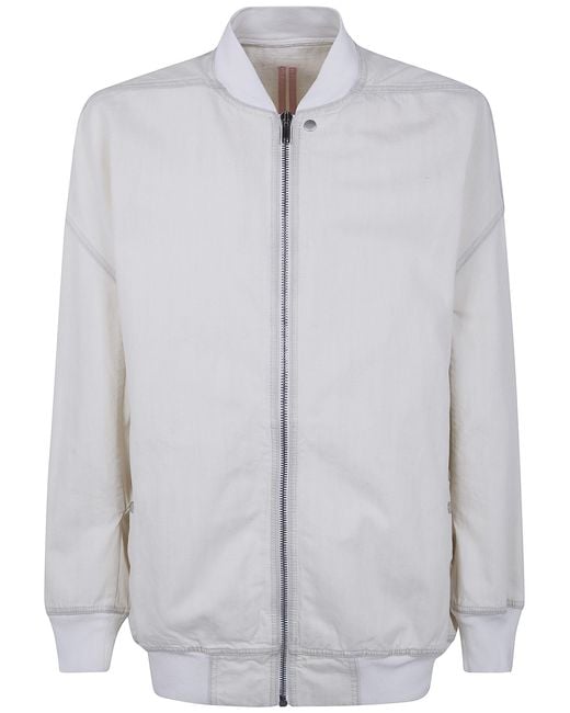 Rick Owens White "Jumbo Flight" Denim Bomber Jacket for men