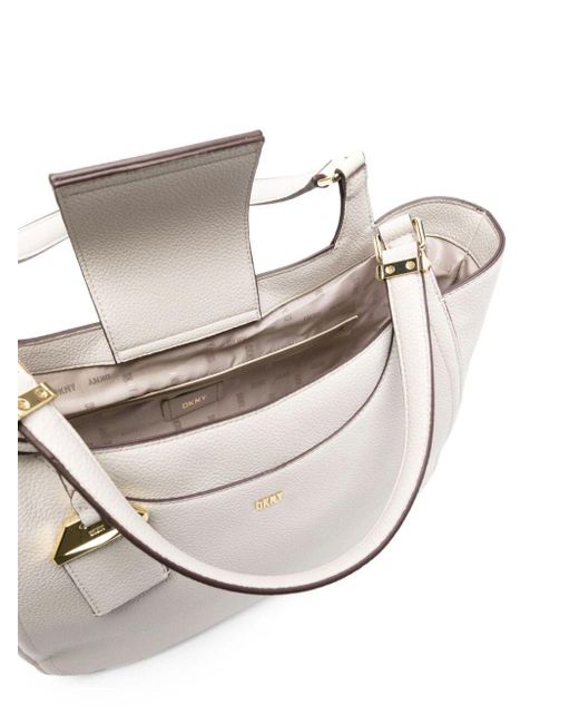 DKNY White Barbara Shopper Bag