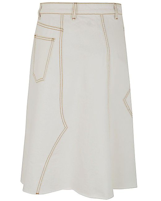 Tory Burch White Denim Deconstructed Skirt