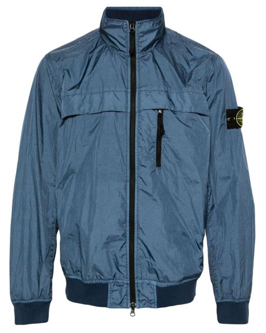 Stone Island Blue Full Zipped Bomber Jacket Clothing for men