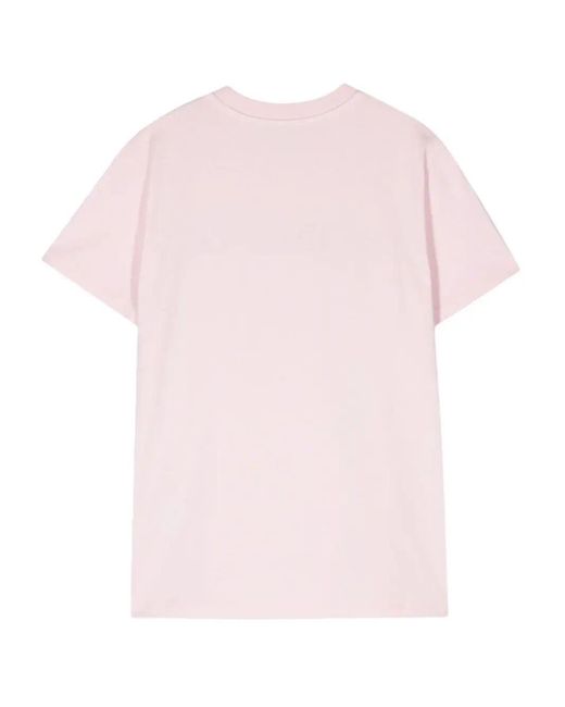 Moncler Pink Logo Short Sleeves T-shirt Clothing
