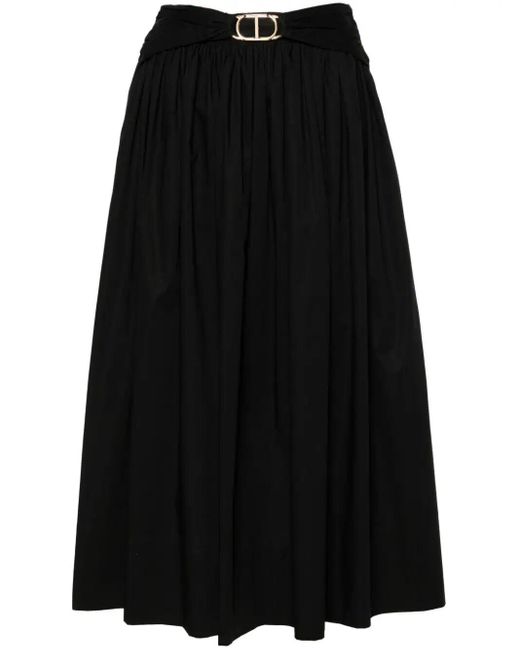 Twin Set Black Popeline Skirt