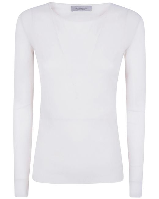 D.exterior White D. Exterior Sweater Round Neck "Tulle"