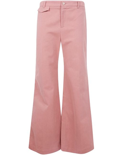 Pantaloni Boot Cut A Vita Alta di Chloé in Pink