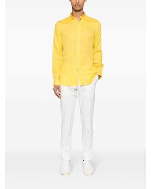 Polo Ralph Lauren Yellow Polo Pony-embroidered Linen Shirt for men