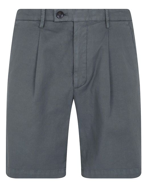 Michael Coal Gray Cotton & Linen Bermuda Trousers for men