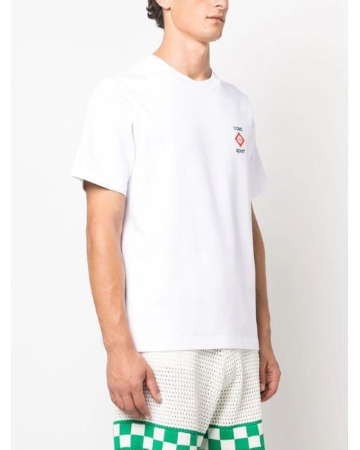 Casablancabrand White Casa Sport Logo 3f Printed T-shirt for men