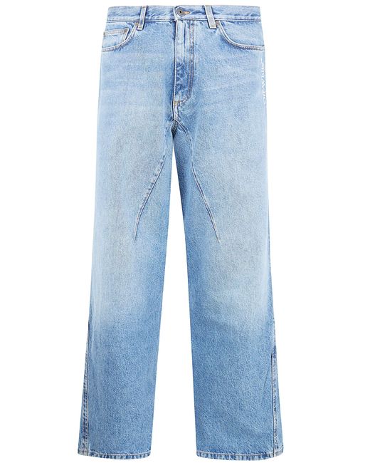 Off-White c/o Virgil Abloh Blue "Twist Slouchy" Half Arrow Jeans for men