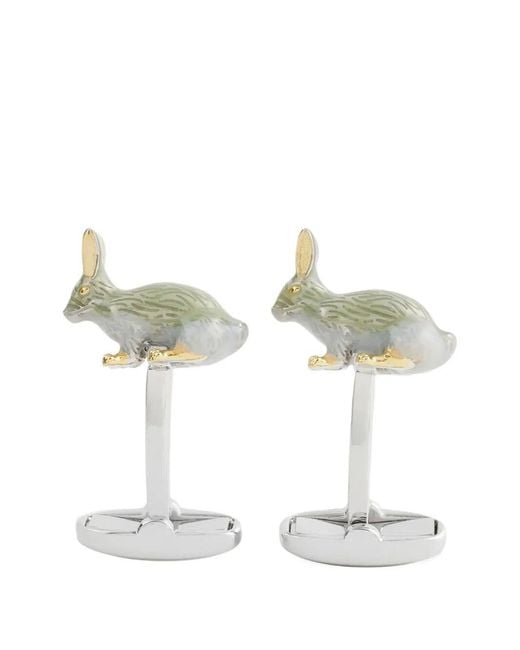Paul Smith White Cufflink Rabbit for men