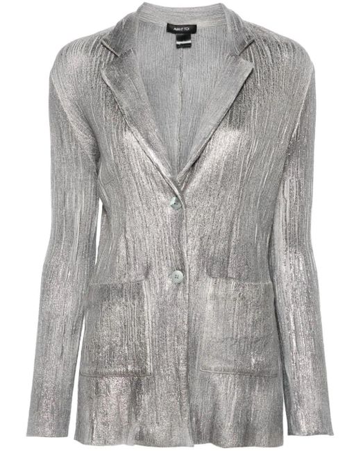 Avant Toi Gray Wrinkled Stich Rever Jacket With Lamination