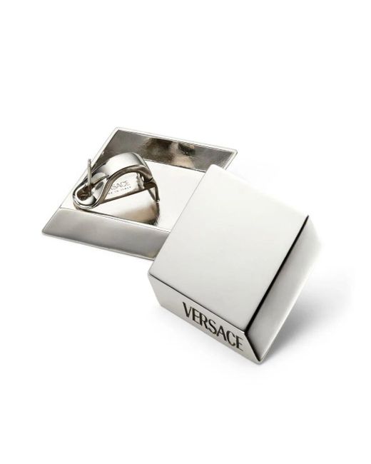 Versace White Metal Earrings Accessories