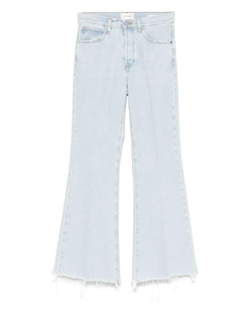 FRAME White 'The Lax' High Rise Wide Leg Flare Jeans