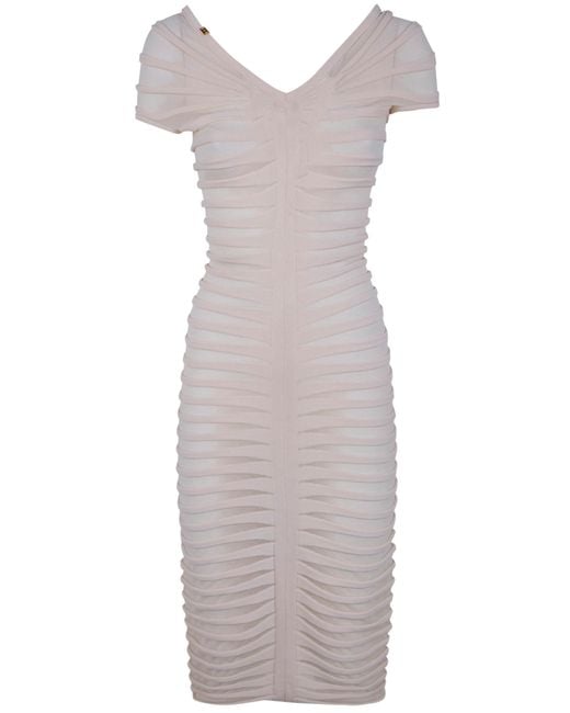 Elisabetta Franchi Gray Knit Midi Dress