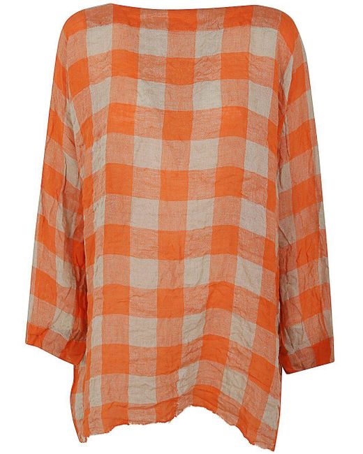 Daniela Gregis Orange Checked Shirt