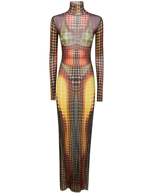 Jean Paul Gaultier Yellow "Re-Edition: Long Dress" High Neck With Long Sleev