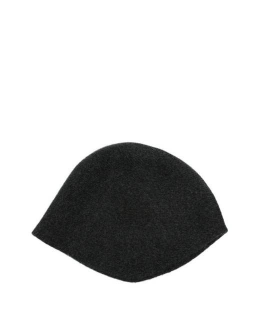 Uma Wang Black Hat Cashmere "Plain Ws"