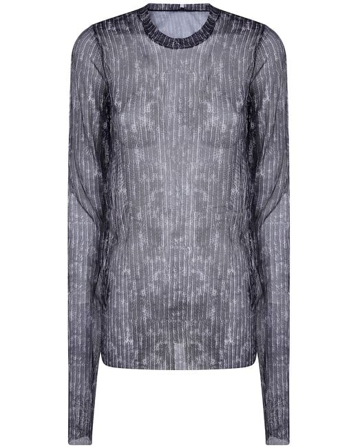 Maria Calderara Blue T-Shirt Graphic Pattern Small
