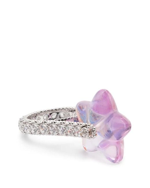 YVMIN Pink Ring Synthetic Crystal "Lucky Star"