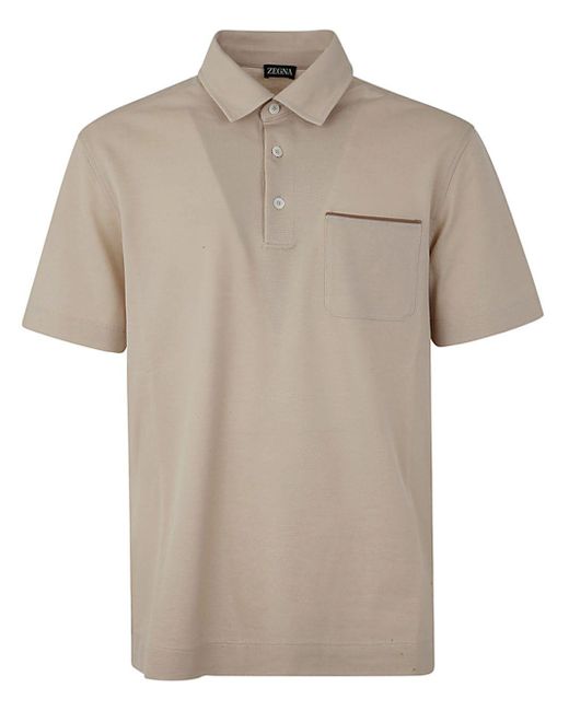 Zegna Natural Pure Cotton Polo Clothing for men