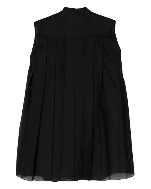 Sacai Black Voile Sleeveless Dress