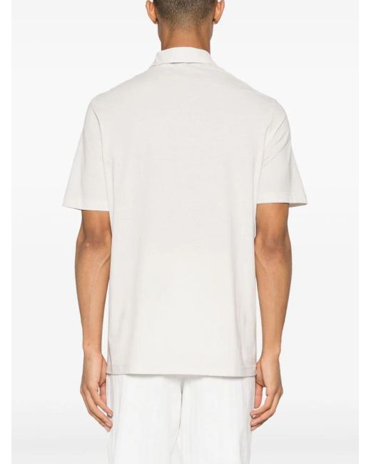 Herno White Crepe Polo Clothing for men