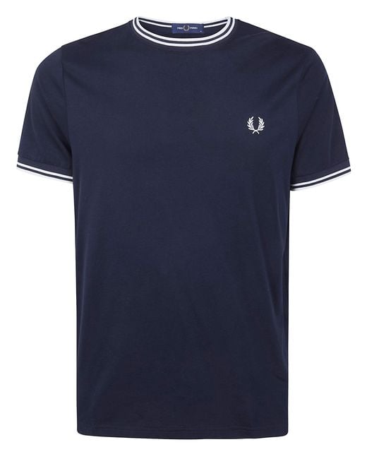 Fred Perry Blue Twin Tipped T-Shirt for men
