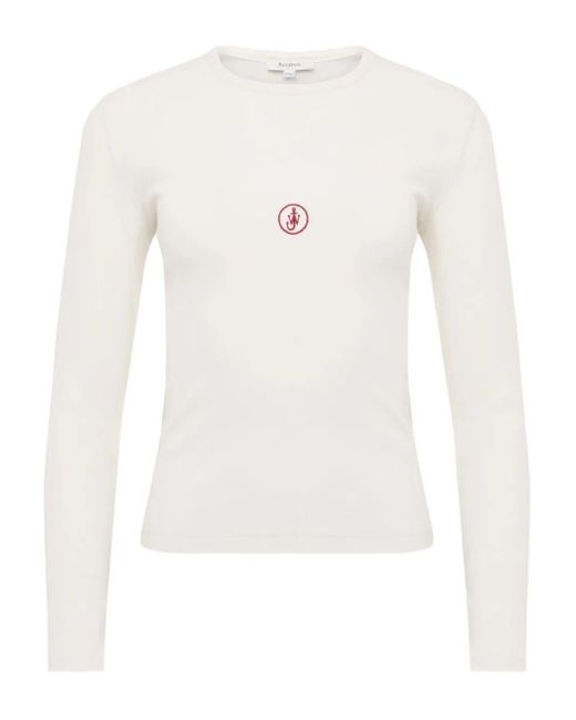 J.W. Anderson White Logo-Embroidered T-Shirt
