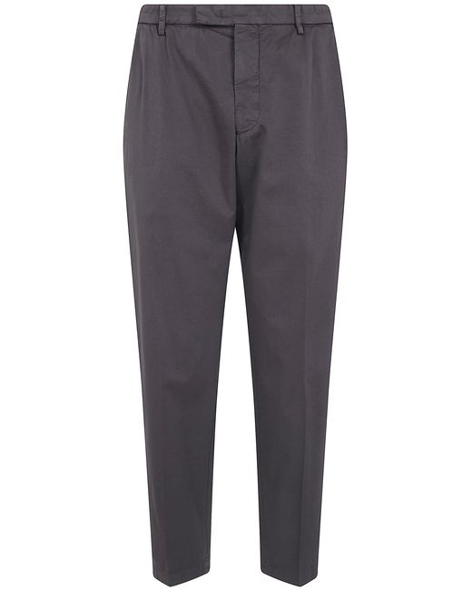 Michael Coal Gray Cotton Classic Trousers for men