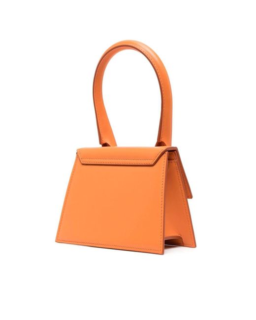 Jacquemus Leather Tote Bag in Orange Lyst