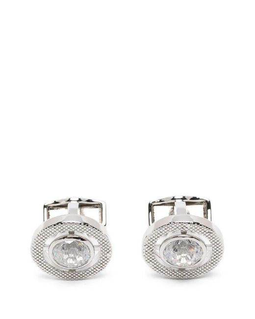 Tateossian White "Halo Round Cz" Cufflinks for men