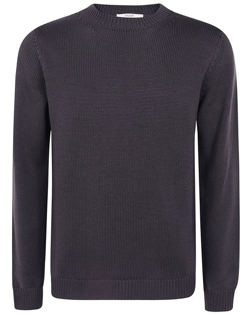 Nuur Blue Sweater Long Sleeves Round Neck for men