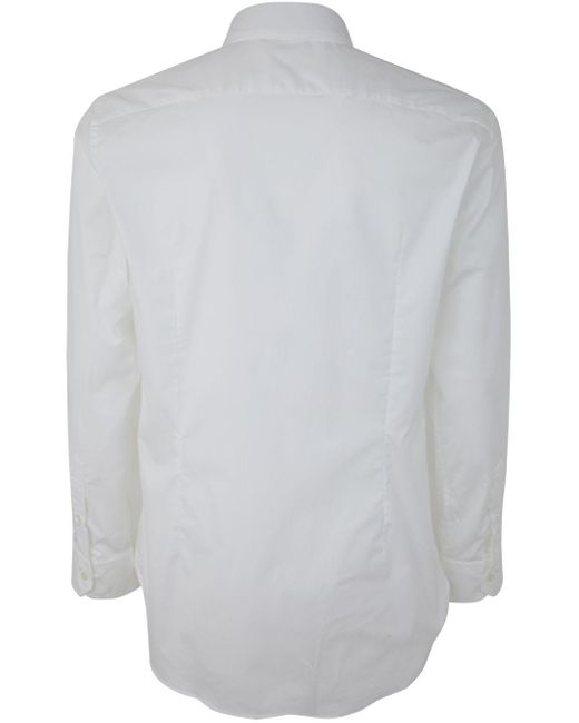 Etro White Fuji Botton Down Slim Shirt With Logo for men