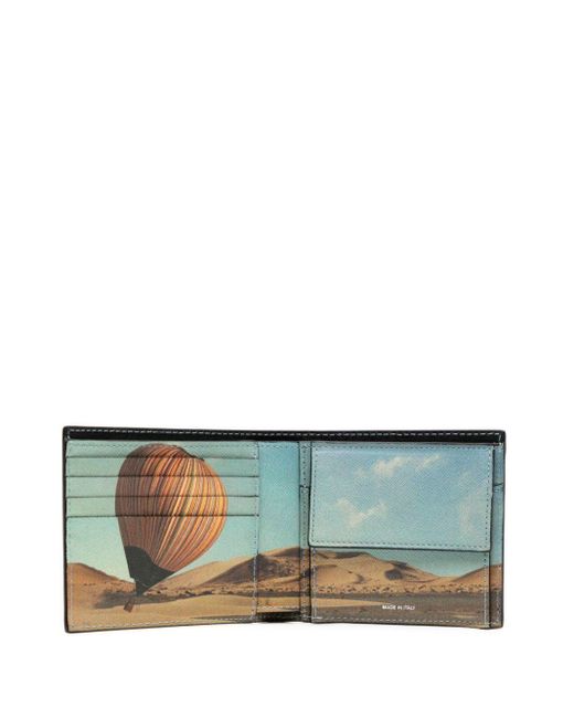 Paul Smith Black Signature Stripe Balloon Leather Wallet for men