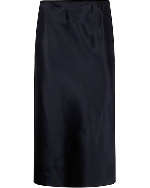 Dries Van Noten Blue Sati 1032 W. W.Skirt