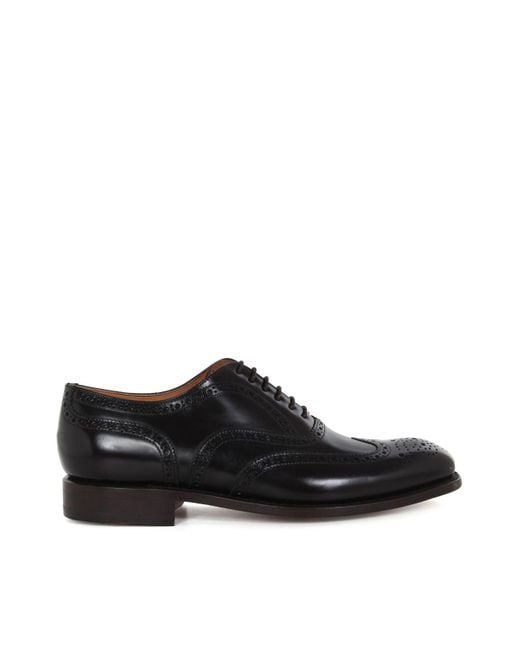 BERWICK  1707 Black Laced Leather Shoes for men