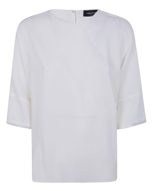 Fabiana Filippi White Classic Wide Blouse
