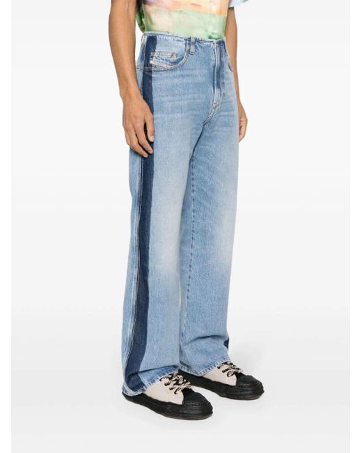 DIESEL Blue D-ero-s Mid-rise Straight-leg Jeans for men