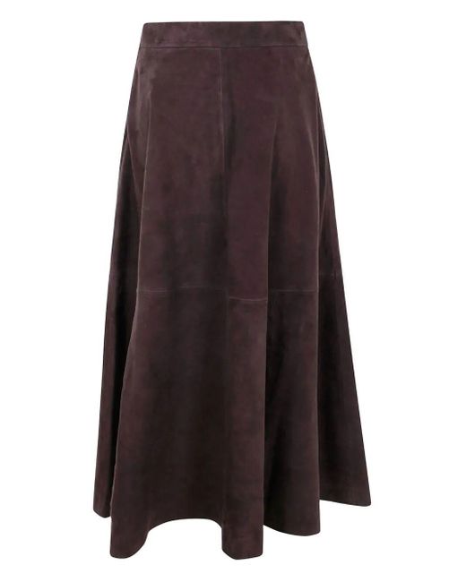 Rohe Brown A Line Suede Skirt