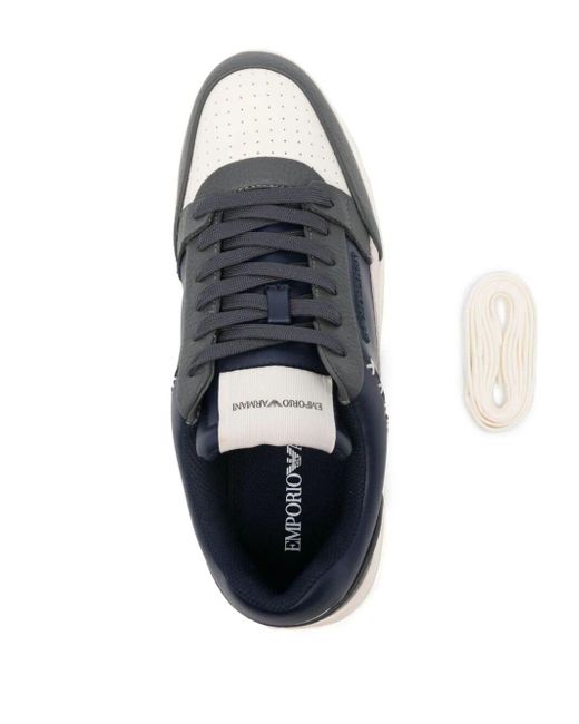 Emporio Armani Blue Suede Sneaker Shoes for men
