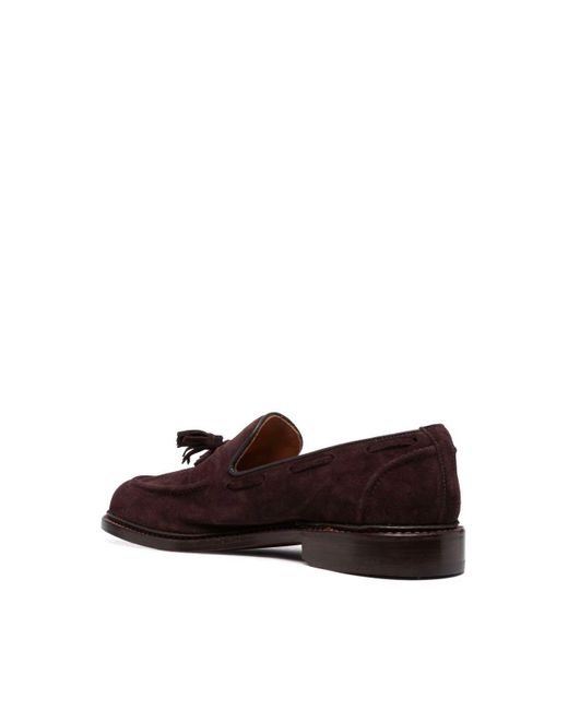 Tricker's Brown Laced Suede Shoes for men